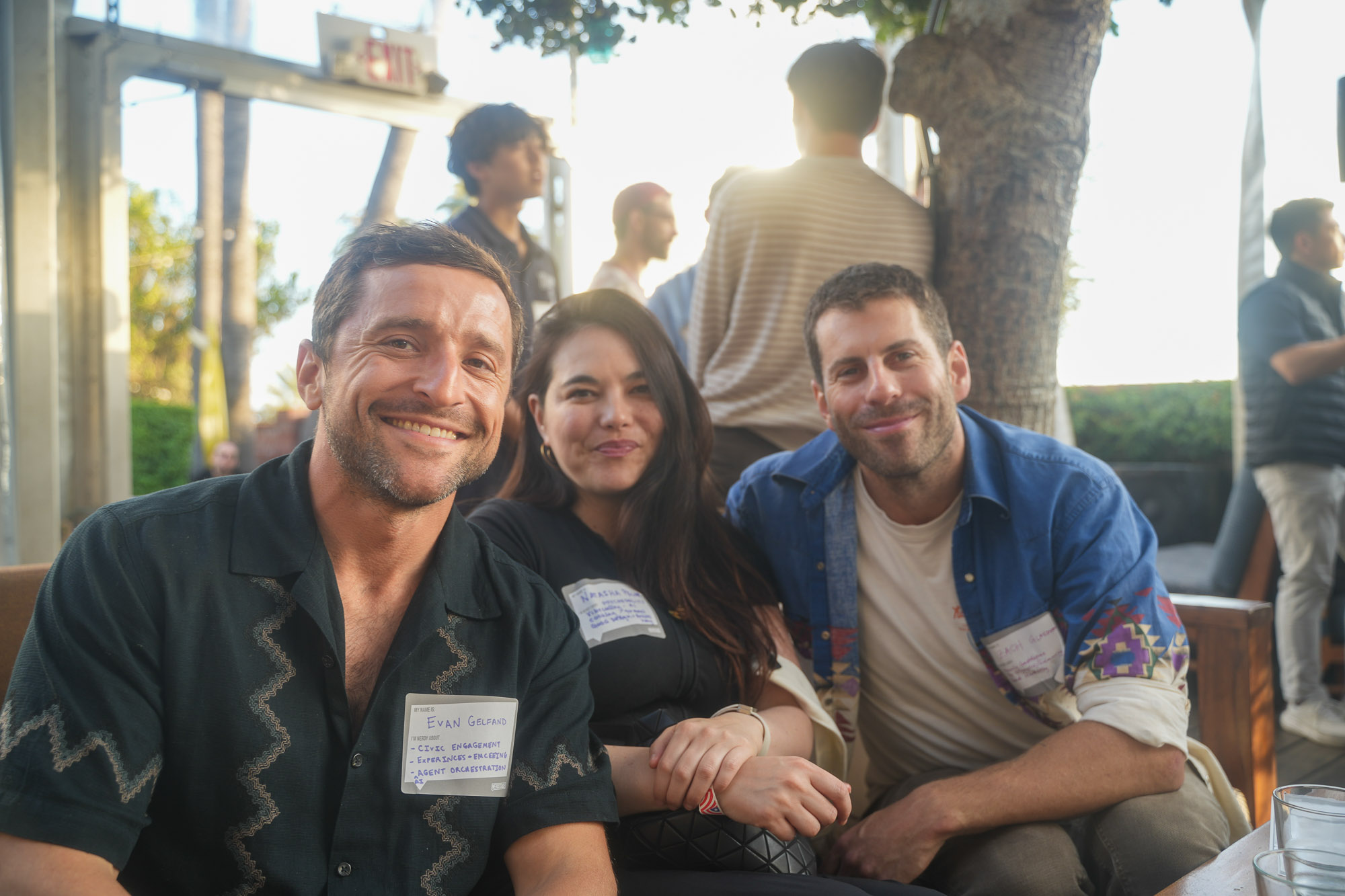 Small group conversation at The Bungalow