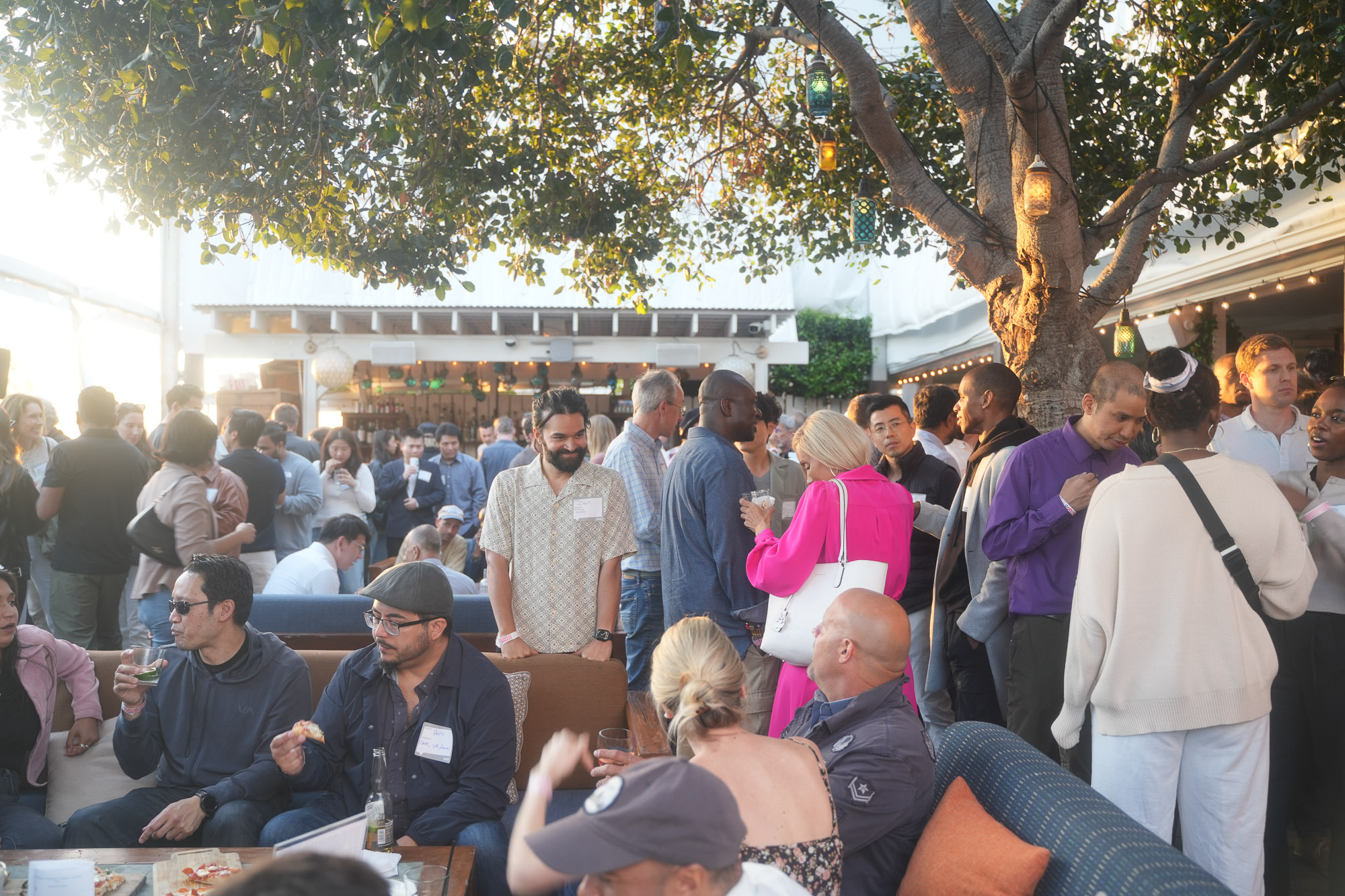 Patio crowd at The Bungalow during the Spring Soirée