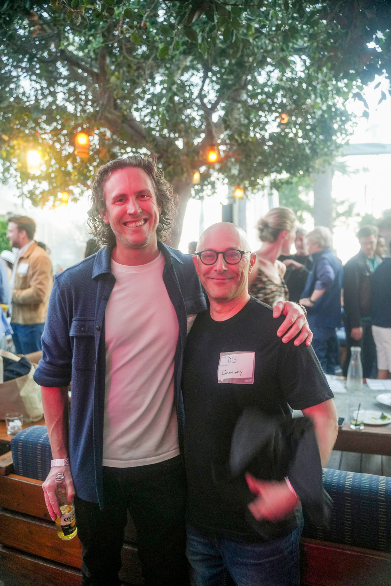 Group of attendees on the patio