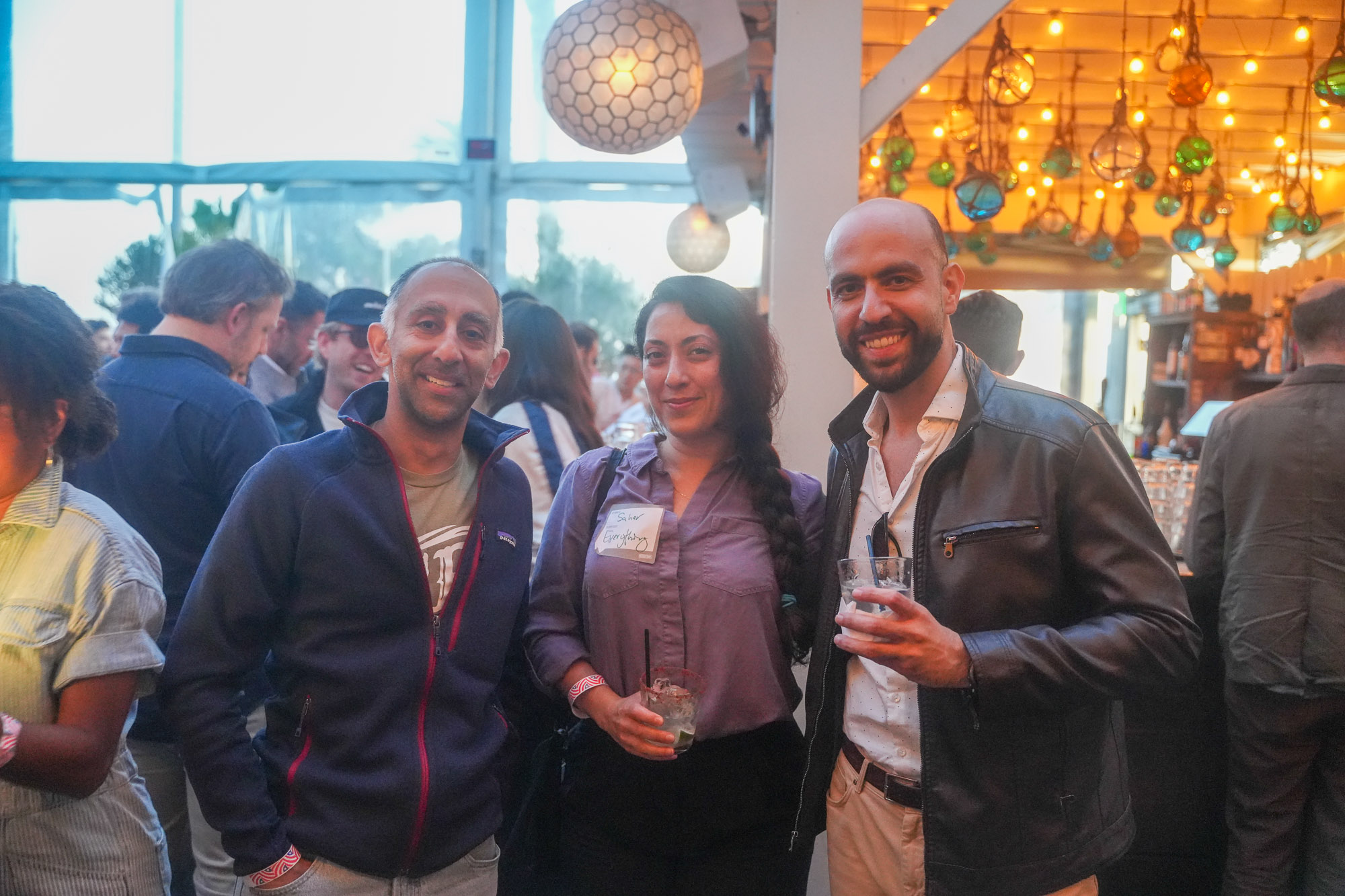 Pair laughing mid-conversation