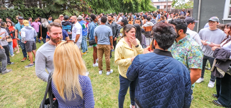 Community gathering at Nerdstage BBQ