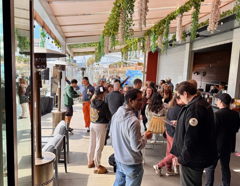 Founders and investors networking after Startup Arena