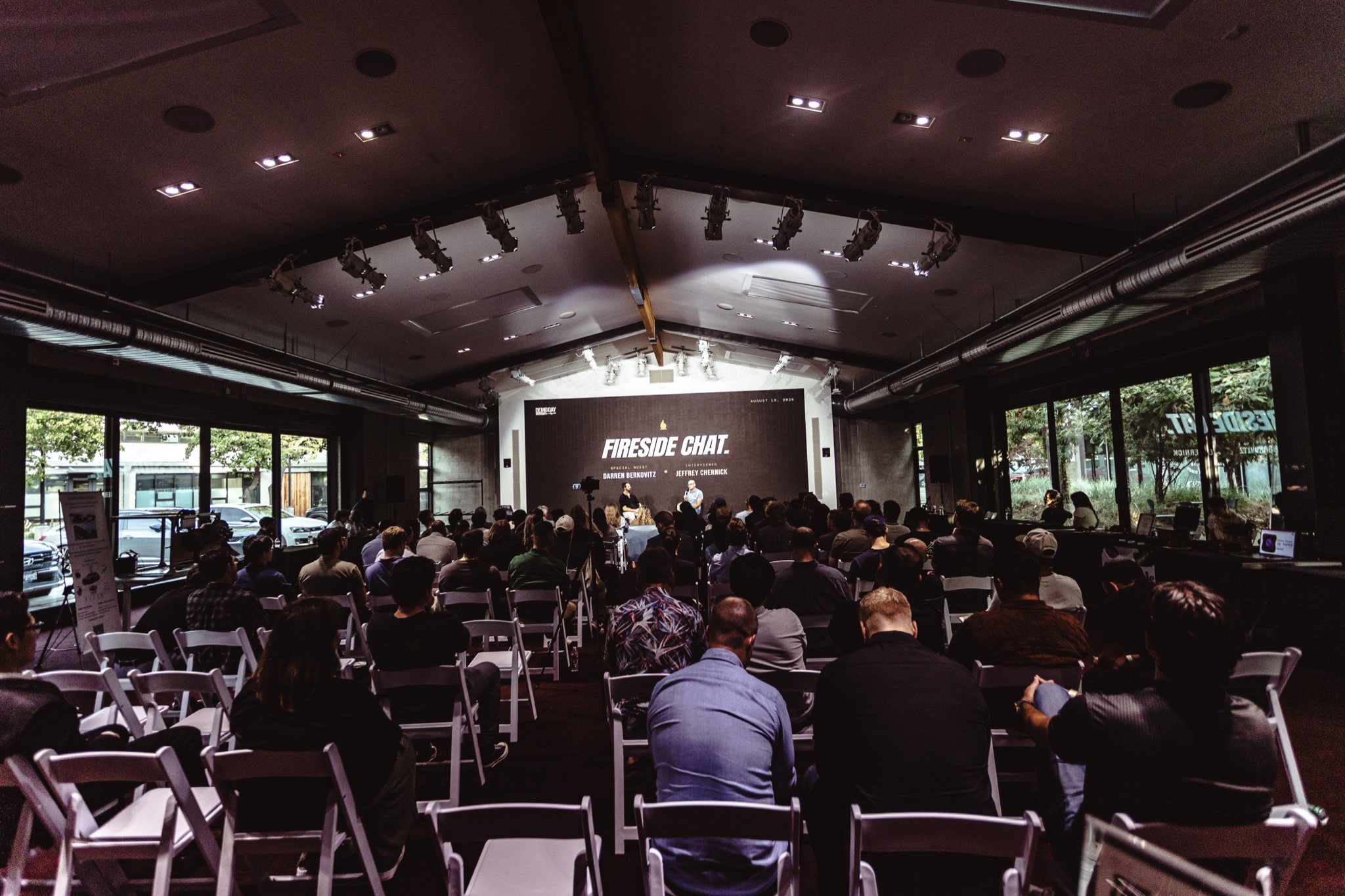 The packed room during the fireside chat